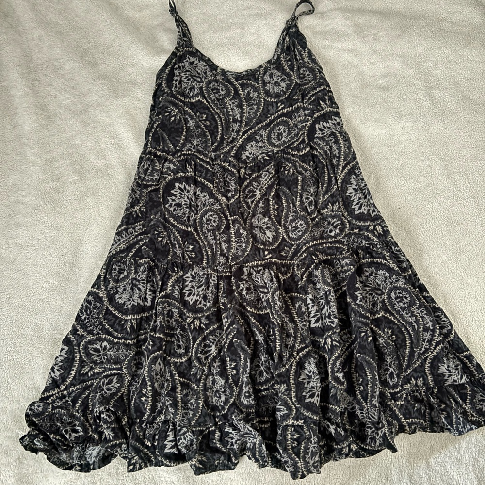 Mossimo Supply Co. Black and Gray Paisley Mini Dress